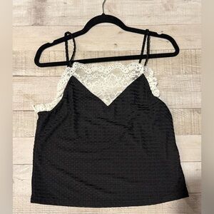 Elegant Black and White Lace Women's Top